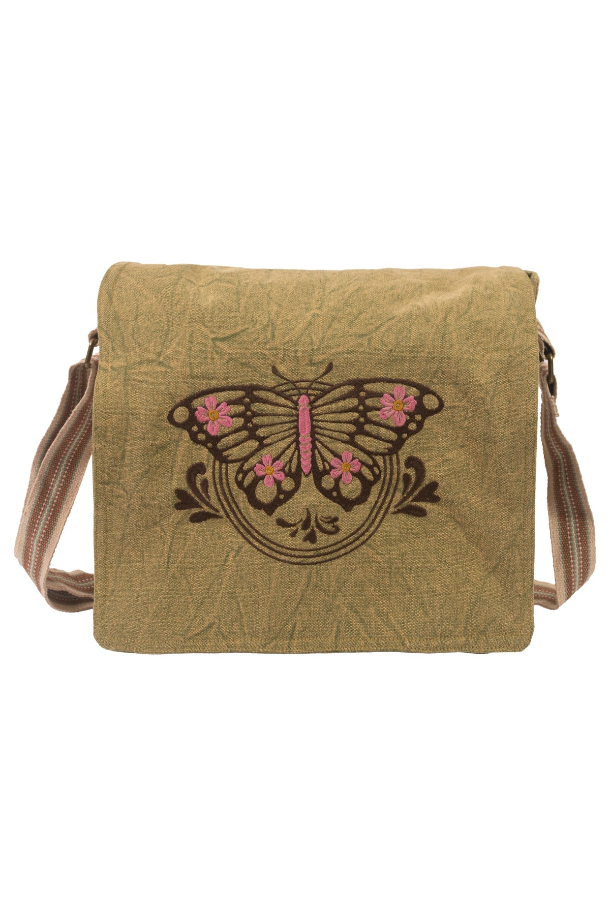 Butterfly Stonewash Canvas Messenger Bag