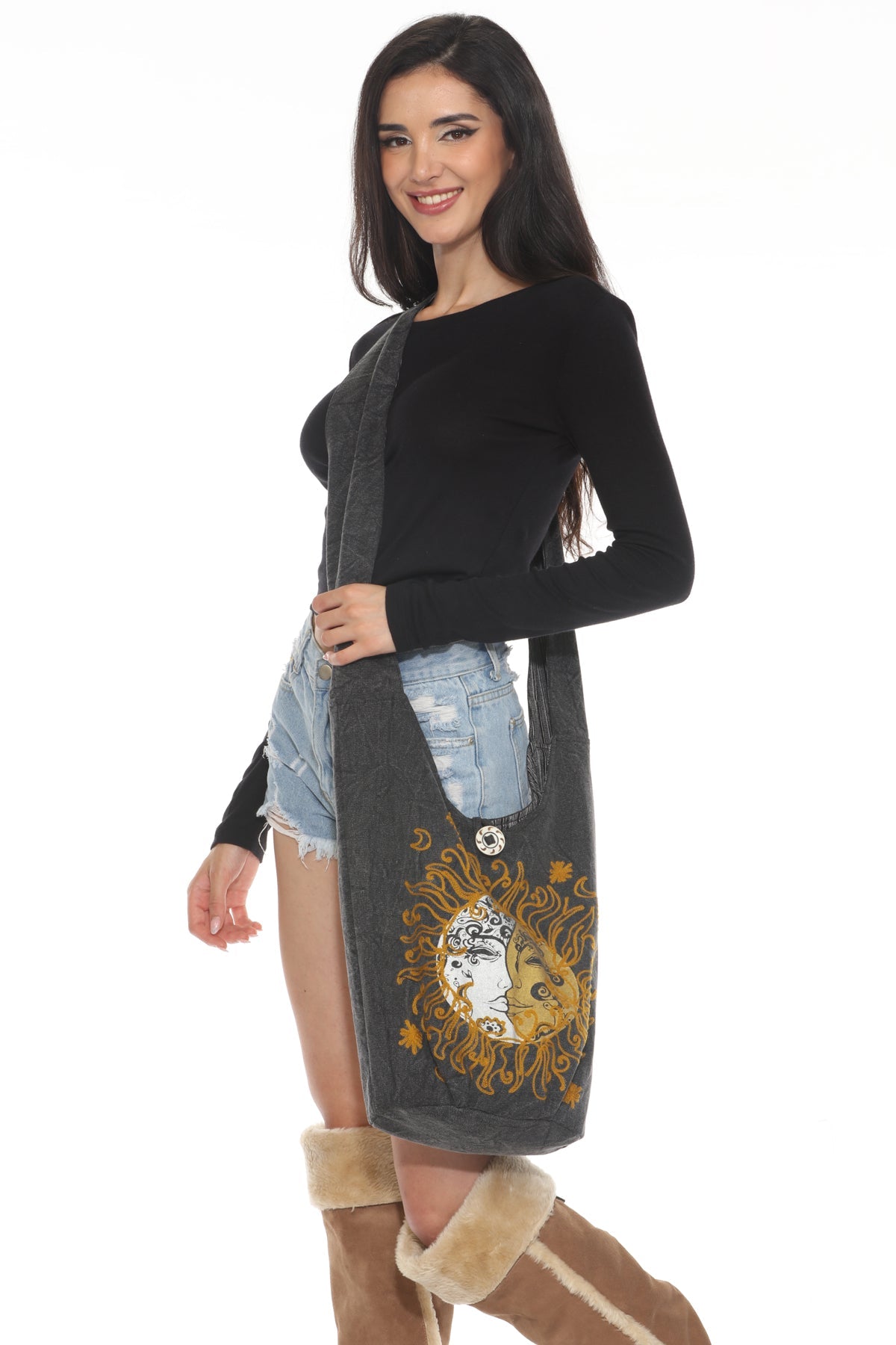 Sun Moon Crossbody hobo bag