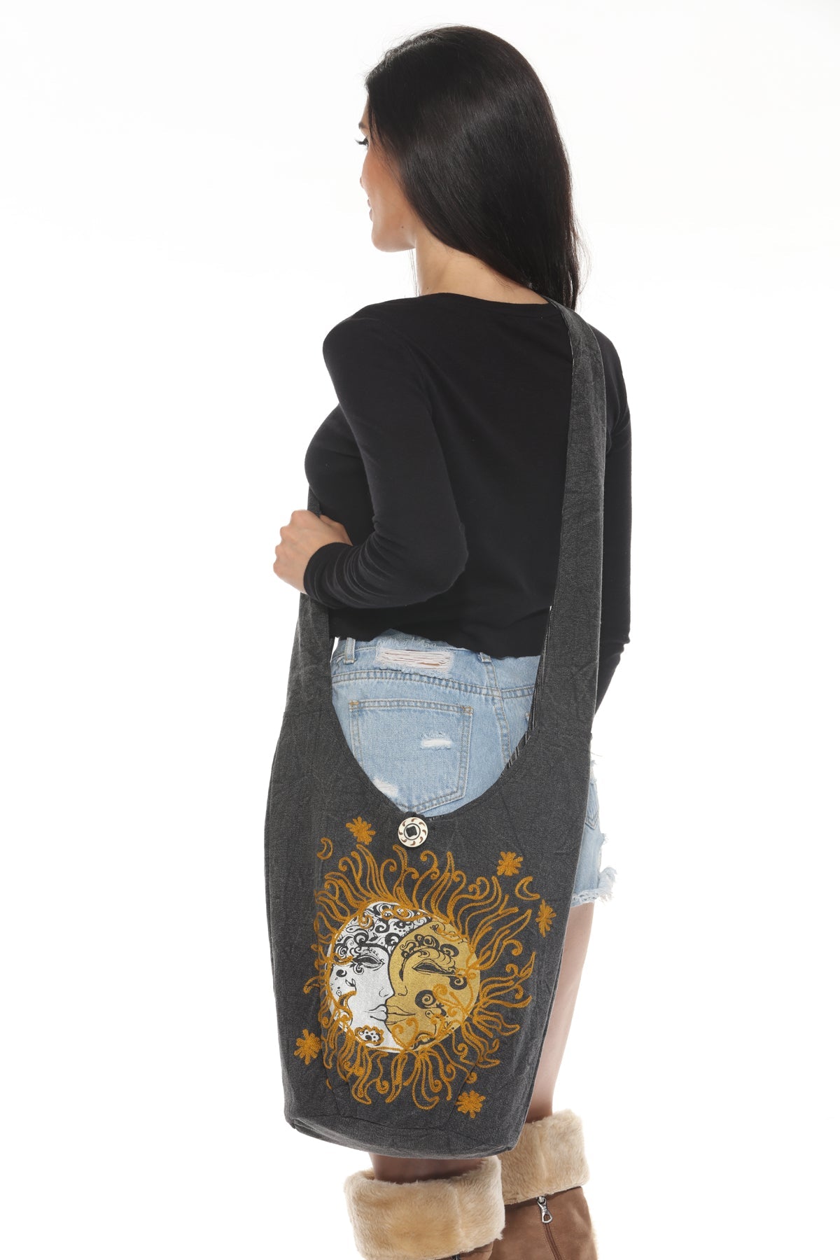 Sun Moon Crossbody hobo bag