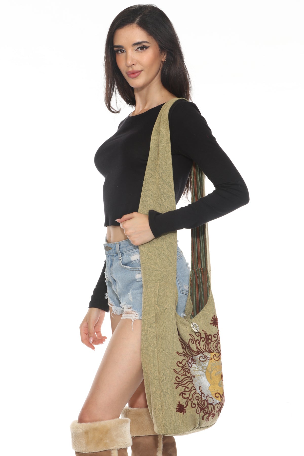 Sun Moon Crossbody hobo bag