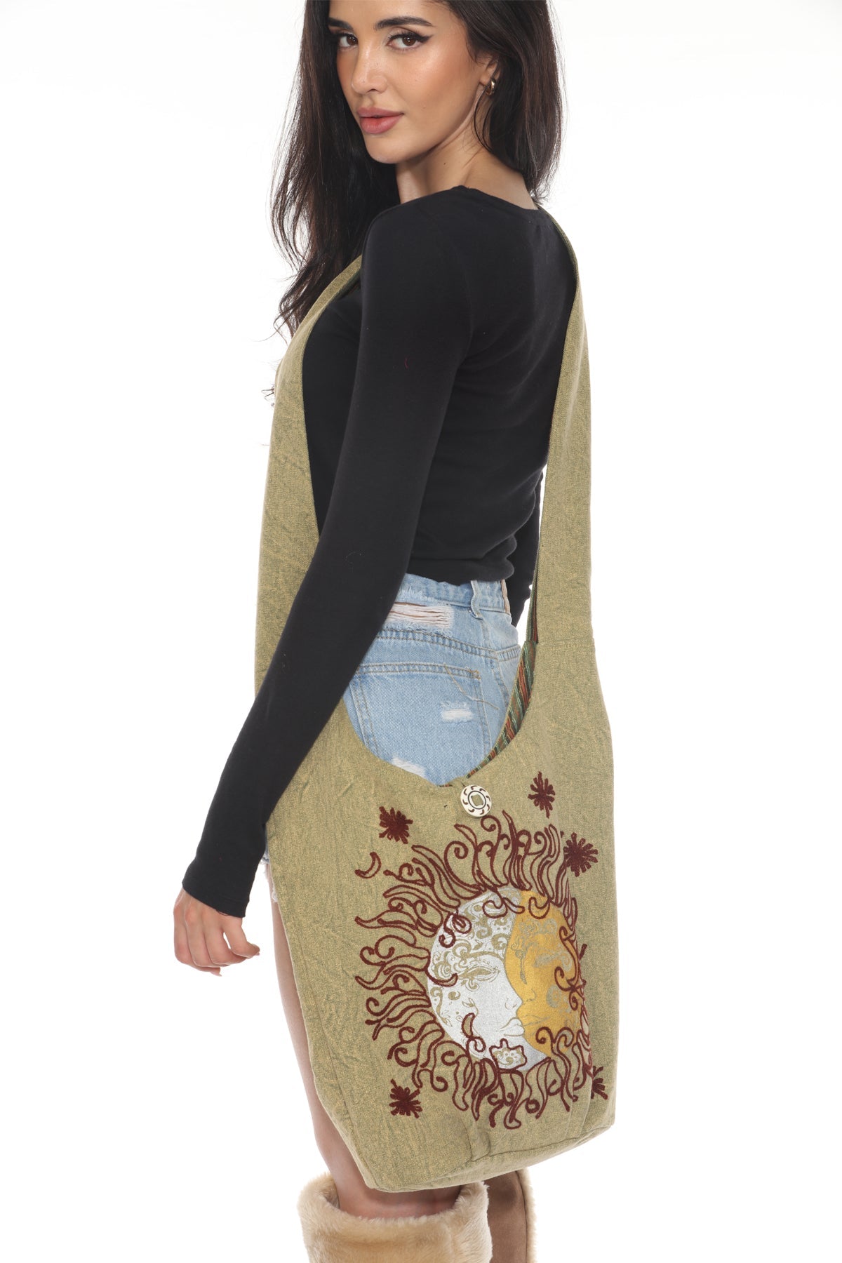 Sun Moon Crossbody hobo bag