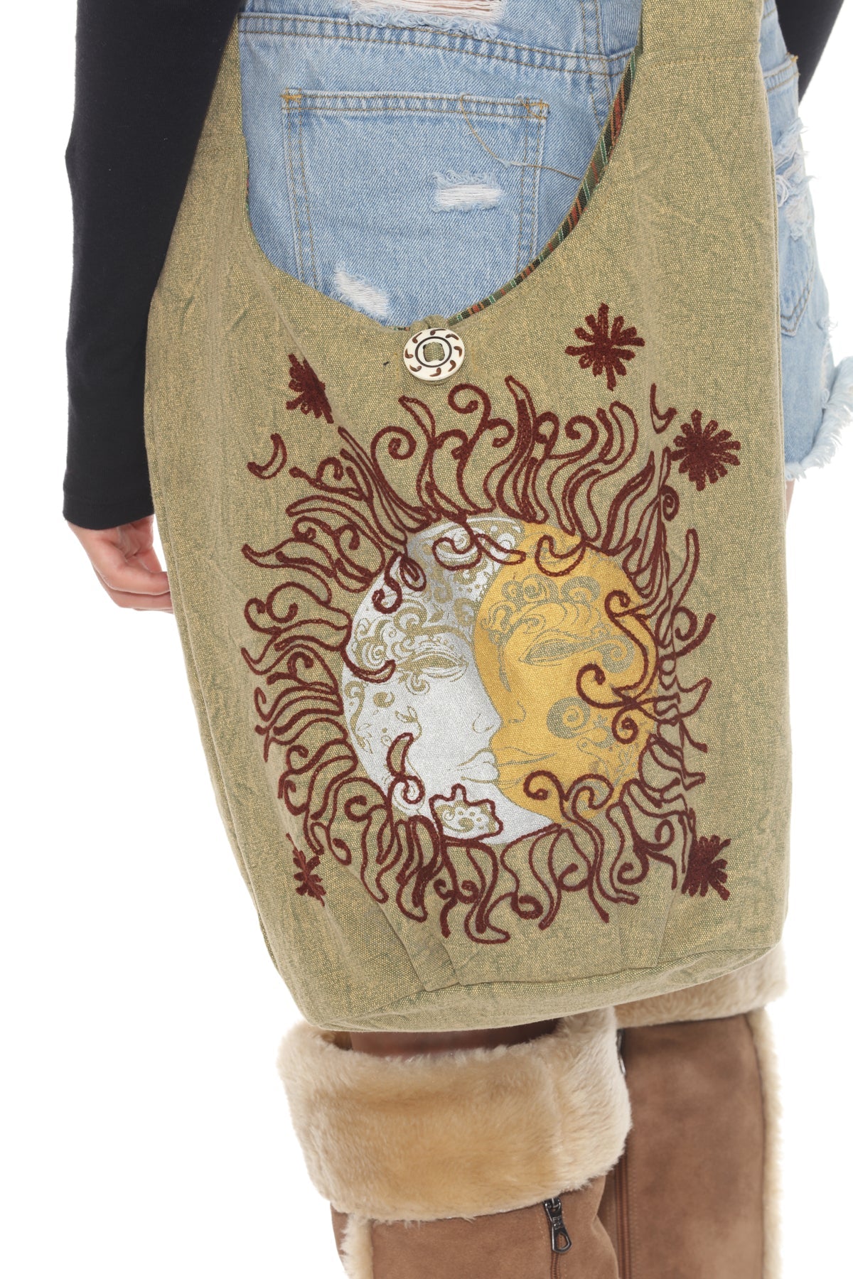 Sun Moon Crossbody hobo bag