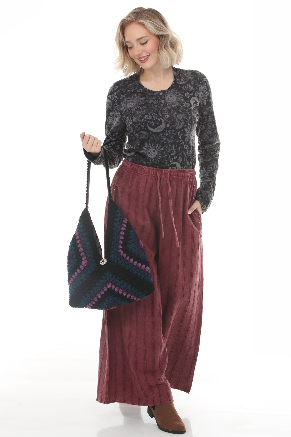 Granny Crochet Hobo Bag
