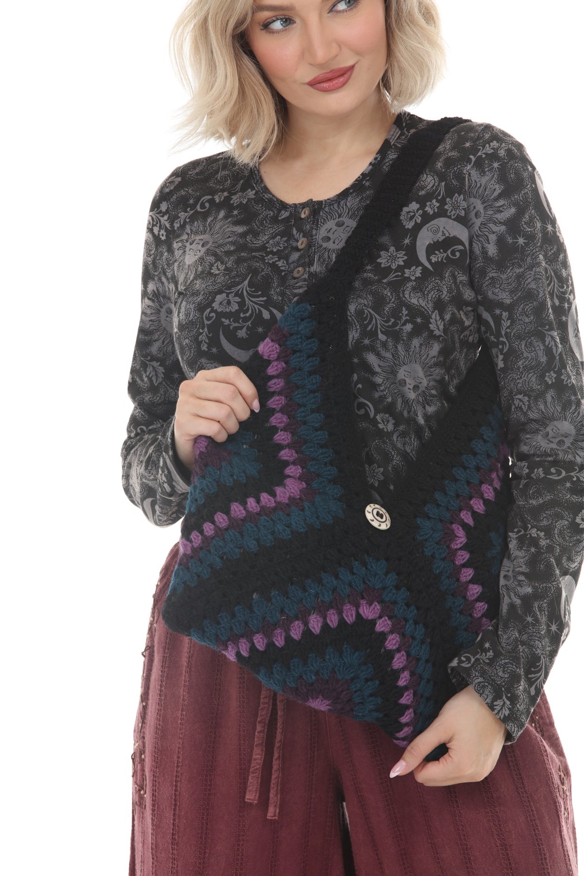 Granny Crochet Hobo Bag