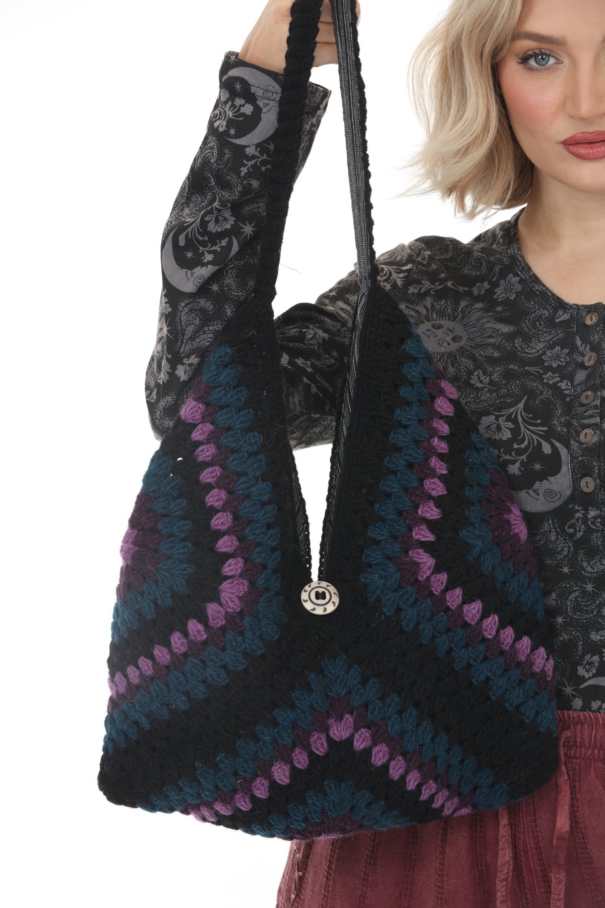 Granny Crochet Hobo Bag