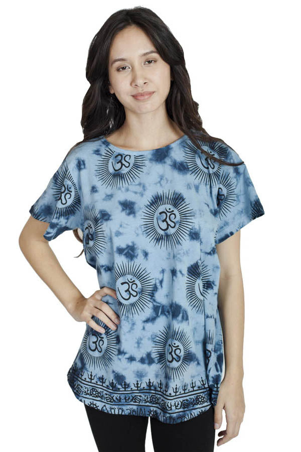 Om Burst Tie-Dye Top
