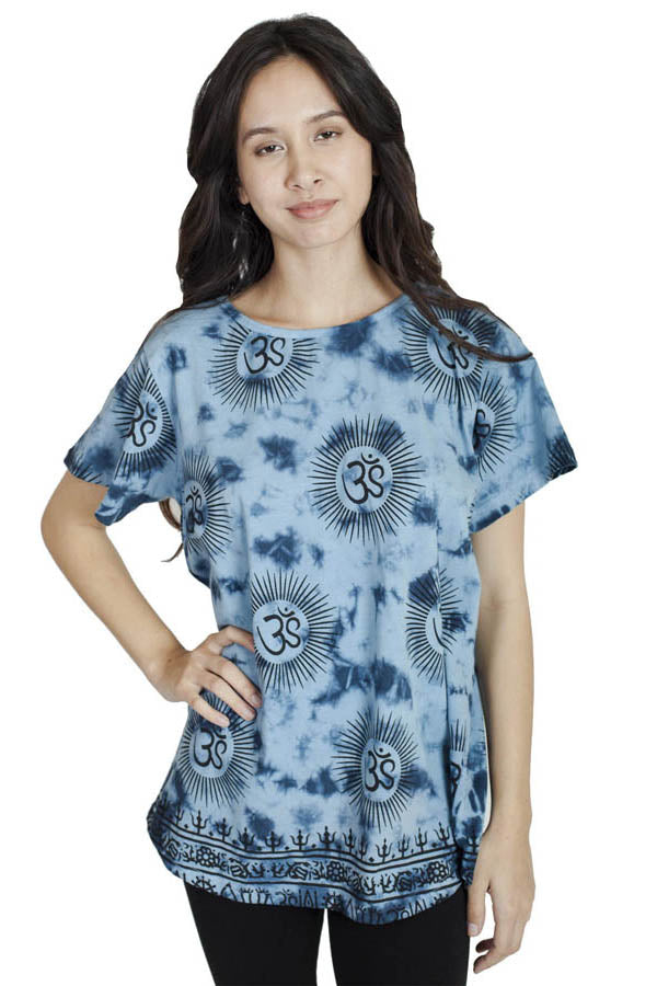 Om Burst Tie-Dye Top