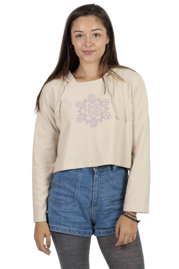 Cozy Mandala Crop Hoodie