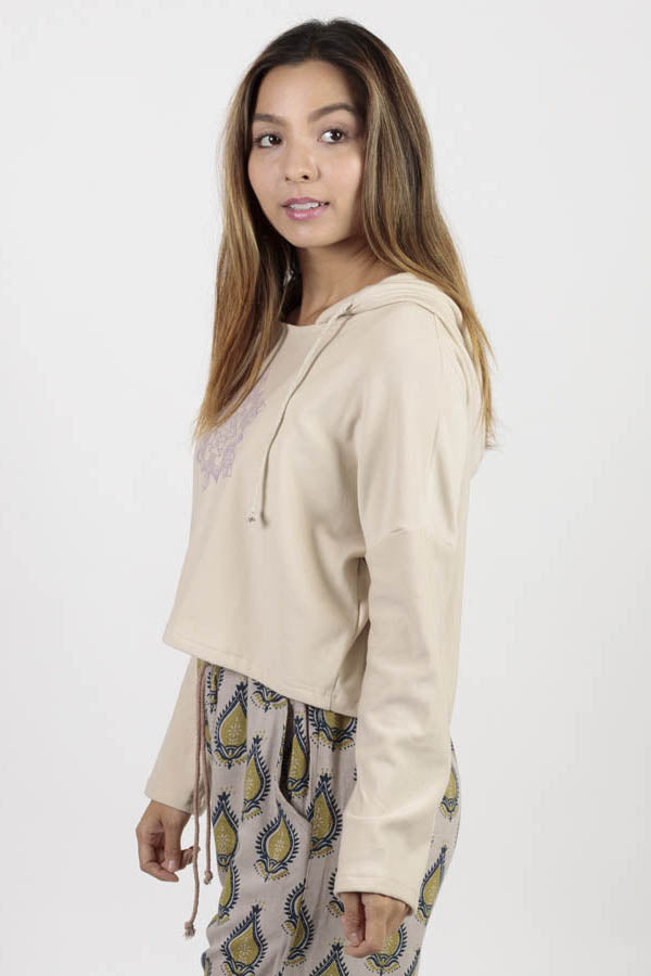 Cozy Mandala Crop Hoodie