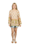 Paisley Raindrops Crepe Peasant Top
