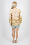 Paisley Raindrops Crepe Peasant Top
