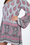 Paisley Raindrops Crepe Peasant Top