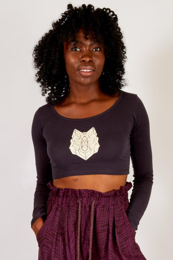 Spirit Animal Organic Long Sleeve Crop Top