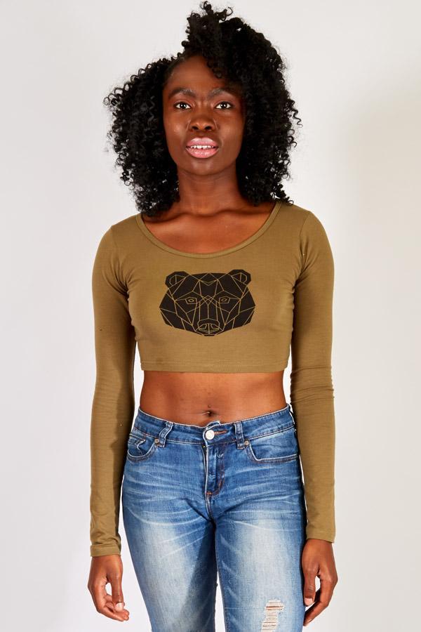 Spirit Animal Organic Long Sleeve Crop Top