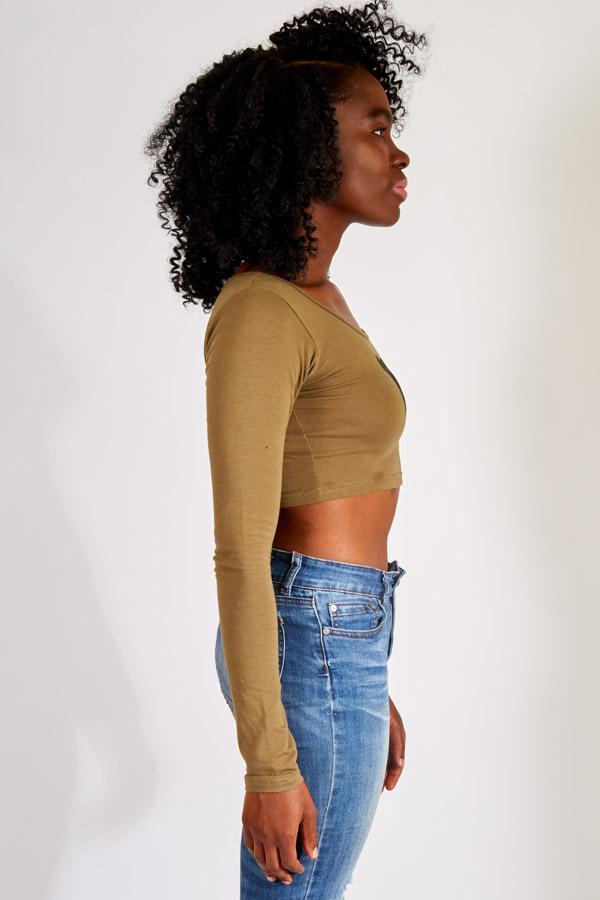 Spirit Animal Organic Long Sleeve Crop Top
