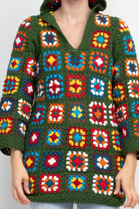 Patchwork Crochet Baja Hoodie