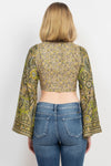 Bell Sleeve Tie Crop Top