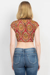 Tie Front Cap Sleeve Top