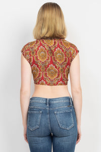 Tie Front Cap Sleeve Top