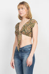 Tie Front Cap Sleeve Top