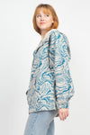 Psychedelic Mushroom Half Button Hoodie