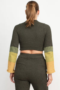 Cozy Obmbre Knit Crop Sweater