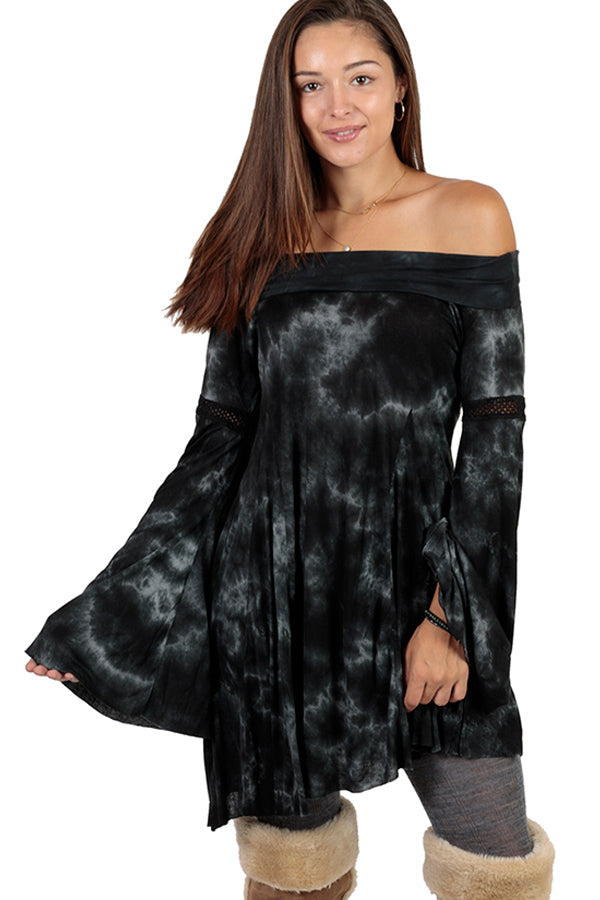 Off-the-shoulder Tiedye Mini Dress