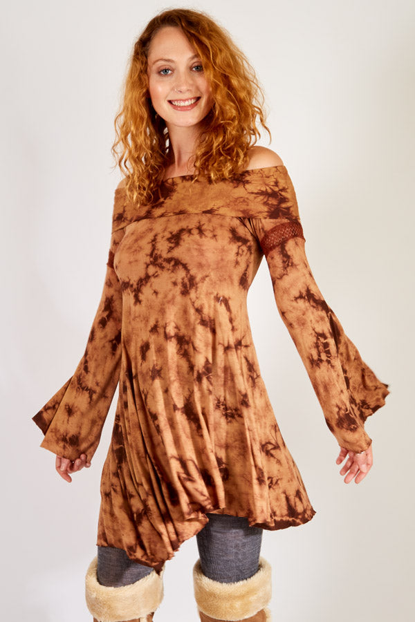 Off-the-shoulder Tiedye Mini Dress