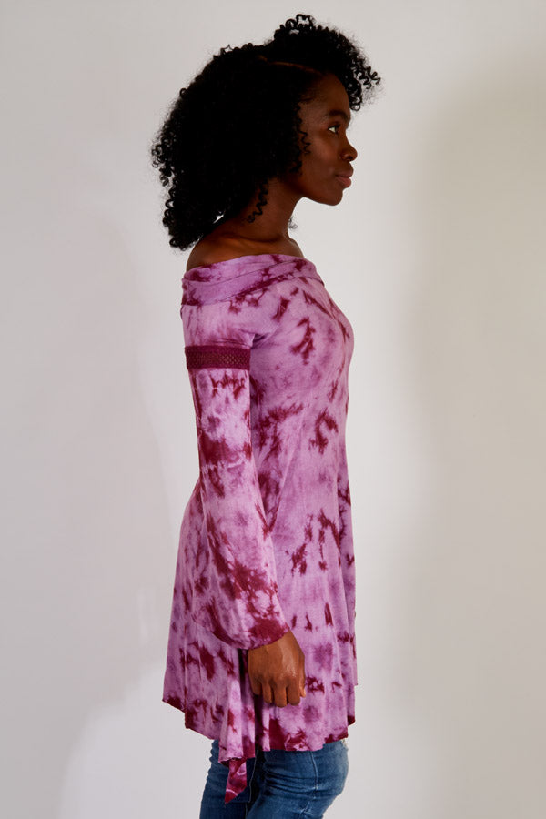 Off-the-shoulder Tiedye Mini Dress