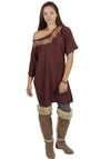 Women's Garden Wreath Off Shoulder Casual Beach Tunic Top Dress