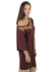 Women's Garden Wreath Off Shoulder Casual Beach Tunic Top Dress