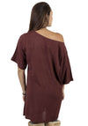Women's Garden Wreath Off Shoulder Casual Beach Tunic Top Dress