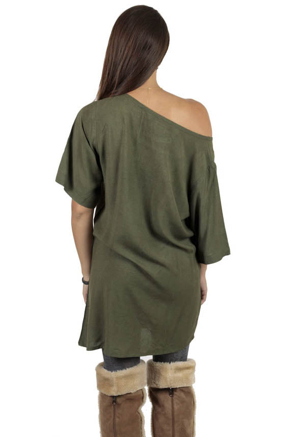 Women's Garden Wreath Off Shoulder Casual Beach Tunic Top Dress