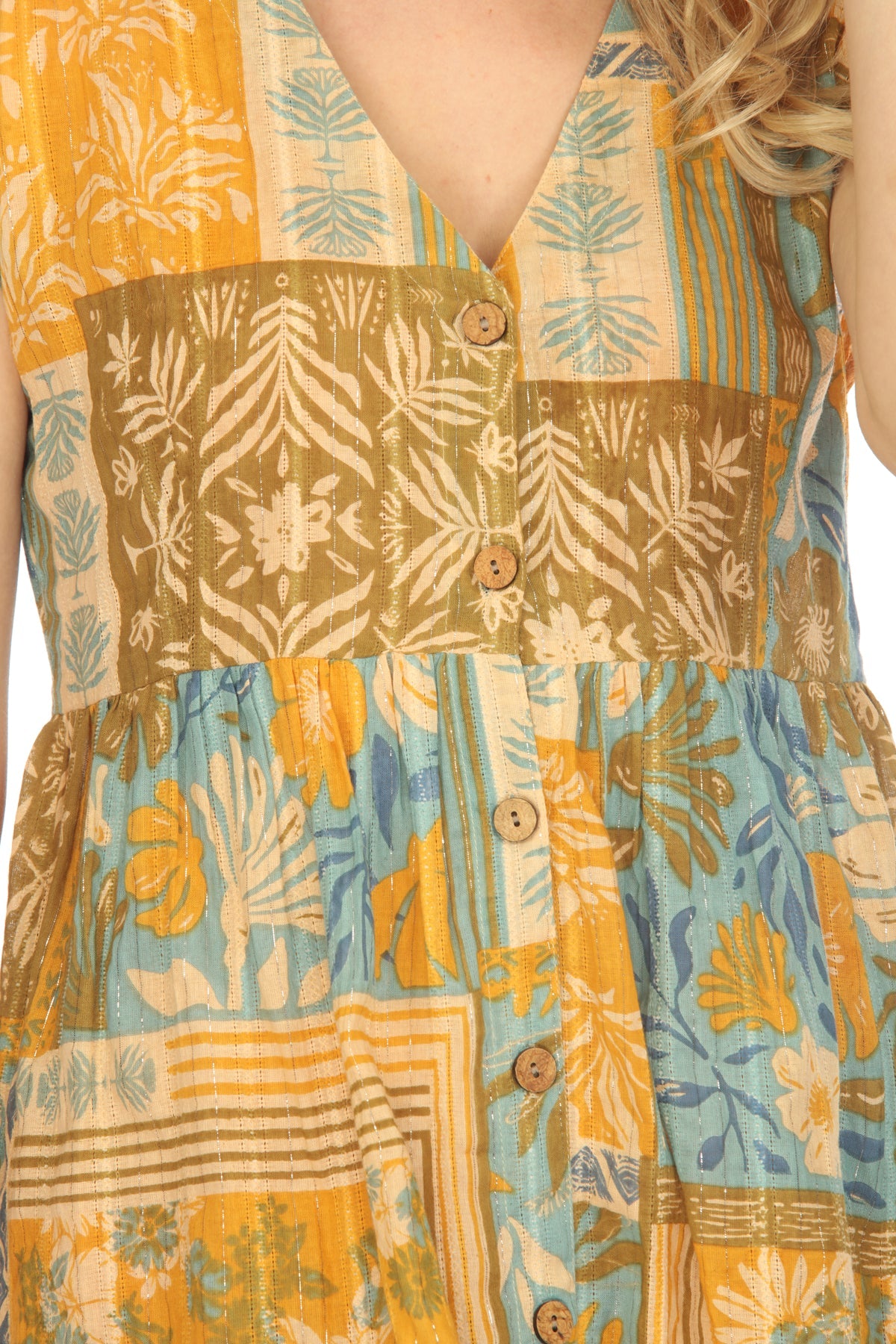 Tropical Patchwork Smock Dress