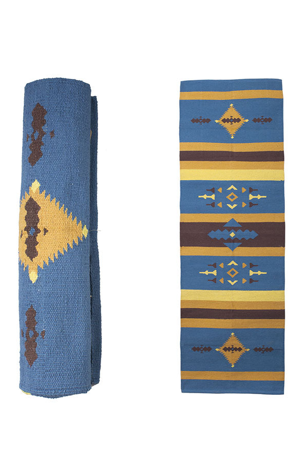 Handwoven Southwestern Pastel Cotton Yoga Mat
