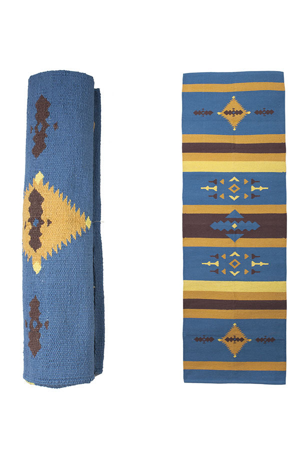 Handwoven Southwestern Pastel Cotton Yoga Mat