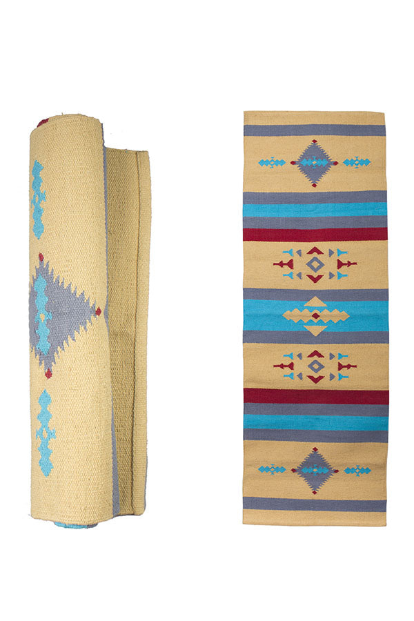 Handwoven Southwestern Pastel Cotton Yoga Mat