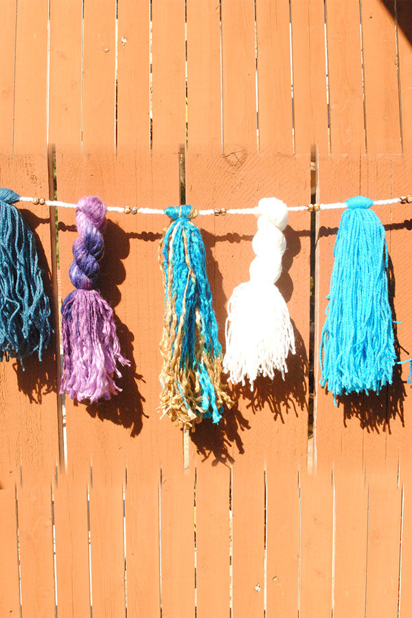 Tassel and Carved Bead Garland