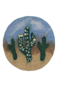 Cactus Flower Felt Trivet