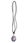 Tibetan Prayer Dorje Pendant Necklace with Lapis