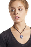 Tibetan Prayer Dorje Pendant Necklace with Lapis
