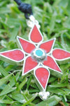 Bird's Eye View Coral Lotus Pendant