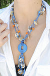 blue fashion constellation necklace-Blue-One size