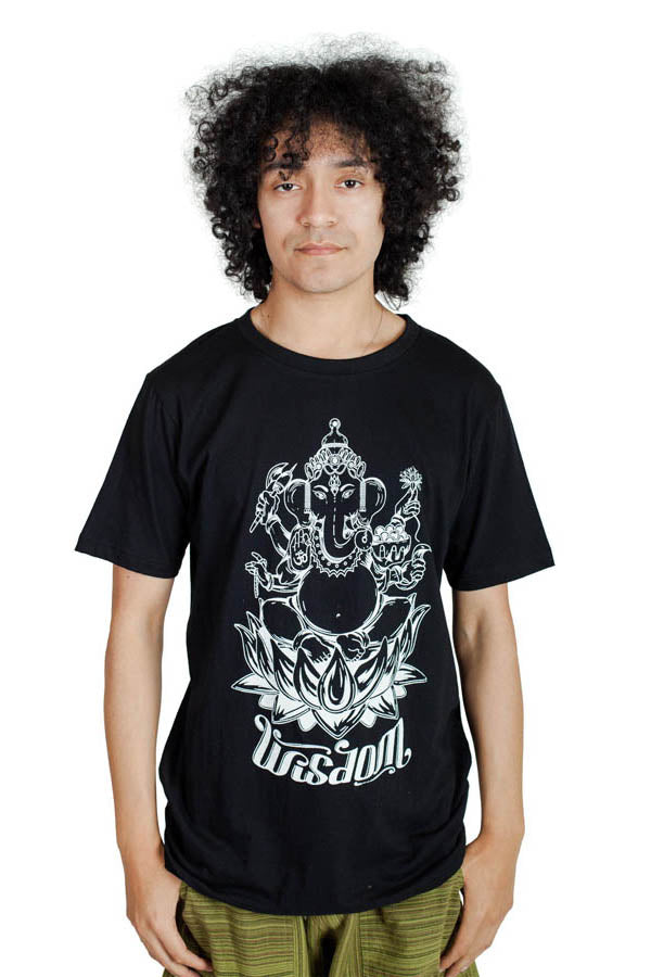 Men's Ganesh Wisdom Eveyday Light Fabric Cotton T Shirt