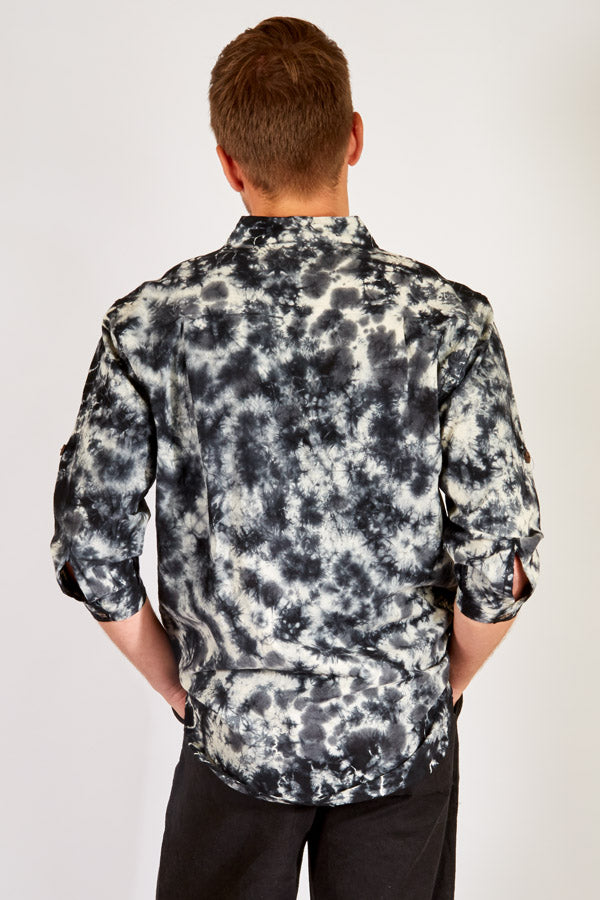 Splatter Tie Dye Cotton Long Sleeve Shirt
