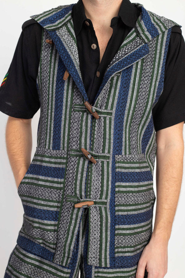 Rustic Nepal Hooded Vest