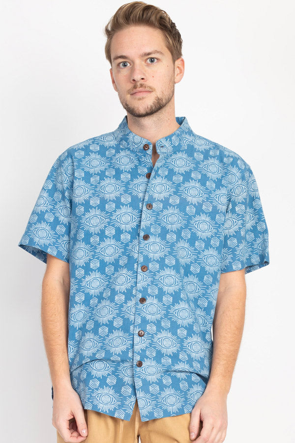 Men's Third Eye Short Sleeve Button Shirt