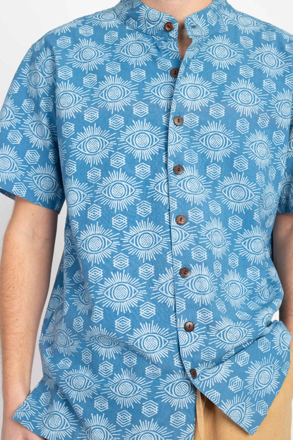 Men's Third Eye Short Sleeve Button Shirt