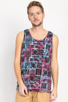 90's Print Tie-dye Mens' Tank Top