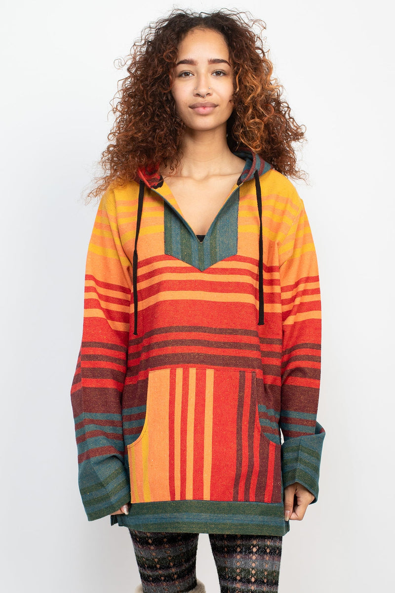 Ombre Striped Unisex Baja Hoodie